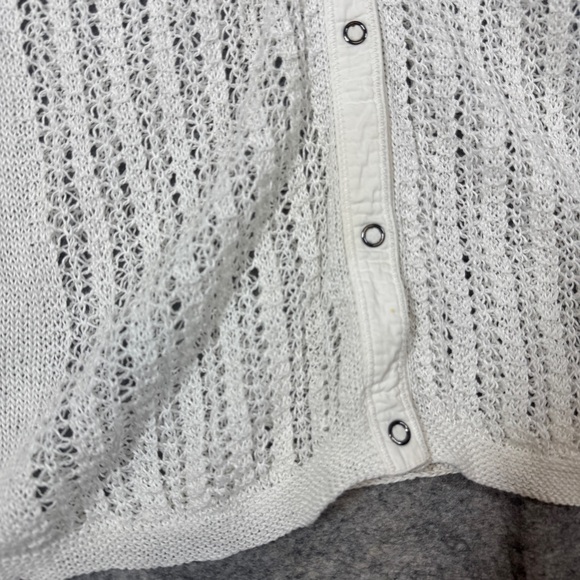 Lafayette 148 White Open Knit Cardigan Size XL Lightweight Button Front Sweater - Picture 5 of 15